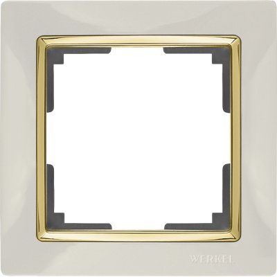 

Рамка на 1 пост (слоновая кость/золото) WL03-Frame-01-ivory-GD Werkel, WL03-Frame-01-ivory-GD слоновая кость / золото