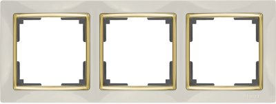 

Рамка на 3 поста (слоновая кость/золото) WL03-Frame-03-ivory-GD Werkel, WL03-Frame-03-ivory-GD слоновая кость / золото