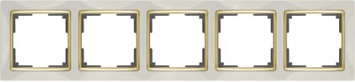 

Рамка на 5 постов (слоновая кость/золото) WL03-Frame-05-ivory-GD Werkel, WL03-Frame-05-ivory-GD