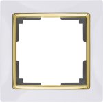 Рамка на 1 пост (белый/золото) WL03-Frame-01-white-GD Werkel