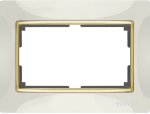 Рамка для двойной розетки (слоновая кость/золото) Werkel WL03-Frame-01-DBL-ivory-GD