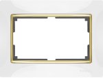 Рамка для двойной розетки (белый/золото) WL03-Frame-01-DBL-white-GD Werkel