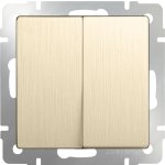 Выключатель двухклавишный проходной (шампань рифленый) WL10-SW-2G-2W Werkel
