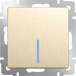 Выключатель одноклавишный с подсветкой (шампань рифленый) WL10-SW-1G-LED Werkel