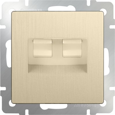 

Розетка телефонная RJ-11 и Еthernet RJ-45 (шампань рифленый) WL10-RJ11-45 Werkel, WL10-RJ11-45 шампань рифленый