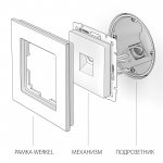 Розетка Ethernet RJ-45 (cеребряный рифленый) Werkel WL09-RJ-45