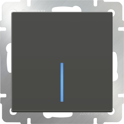 

Выключатель одноклавишный с подсветкой (серо-коричневый) WL07-SW-1G-LED Werkel, WL07-SW-1G-LED серо-коричневый