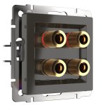 Акустическая розетка (серо-коричневый) Werkel WL07-AUDIOx4