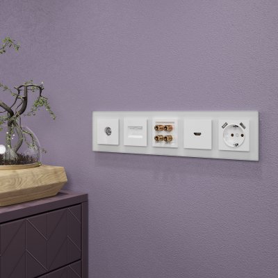 Рамка на 5 постов (белый матовый) WL01-Frame-05 Werkel