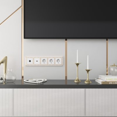 Рамка на 5 постов (белое золото) WL07-Frame-05 Werkel