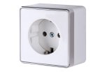 Розетка с заземлением и шторками Gallant (белая) WL15-02-02 Werkel