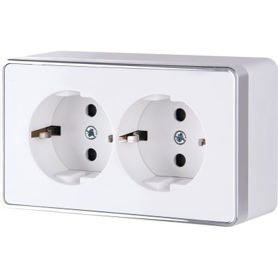 

Розетка двойная с заземлением Gallant (белая) Werkel WL15-02-03, WL15-02-03