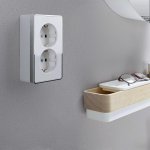 Розетка двойная с заземлением Gallant (белая) Werkel WL15-02-03