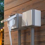 Розетка влагозащ. с зазем. с защит. крышкой и шторками Gallant (белая) Werkel WL15-02-04