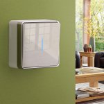 Выключатель одноклавишный с подсветкой Gallant (слоновая кость) WL15-01-04 Werkel