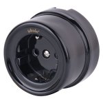 Розетка с заземлением и шторками (черный) Ретро WL18-03-02 Werkel