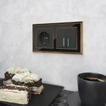 Рамка на 2 поста (золото/черный) WL17-Frame-02 Werkel