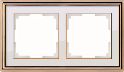 Рамка на 2 поста (золото/белый) Werkel WL17-Frame-02