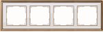 Рамка на 4 поста (золото/белый) Werkel WL17-Frame-04