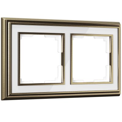 Рамка на 2 поста (бронза/белый) Werkel WL17-Frame-02