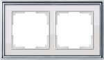 Рамка на 2 поста (хром/белый) WL17-Frame-02 Werkel