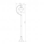 Talli F черный уличный светильник на столбе IP44 GL 3002F Elektrostandard