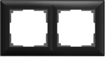 Рамка на 2 поста (черный матовый) WL14-Frame-02 Werkel
