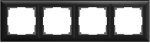 Рамка на 4 поста (черный матовый) WL14-Frame-04 Werkel
