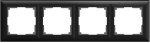 Рамка на 4 поста (черный матовый) WL14-Frame-04 Werkel