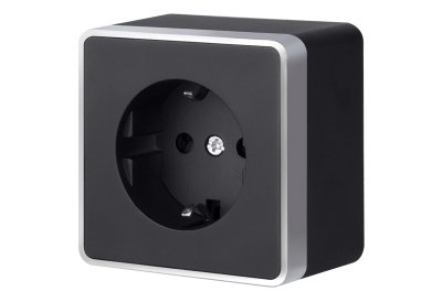 Розетка с заземлением и шторками Gallant (черный с серебром) WL15-02-02 Werkel Розетка с заземлением и шторками Gallant (черный с серебром) WL15-02-02 Werkel