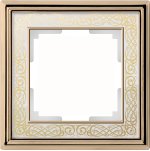 Рамка на 1 пост (золото/белый) WL77-Frame-01 Werkel