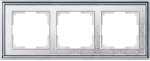 Рамка на 3 поста (хром/белый) WL77-Frame-03 Werkel