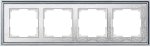 Рамка на 4 поста (хром/белый) WL77-Frame-04 Werkel