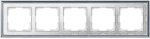 Рамка на 5 постов (хром/белый) WL77-Frame-05 Werkel
