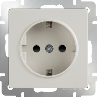 

Розетка с заземлением, безвинтовой зажим (слоновая кость) Werkel WL03-10-01, WL03-10-01
