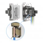 Розетка с заземлением, безвинтовой зажим (слоновая кость) Werkel WL03-10-01