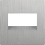 Накладка для двойной розетки Еthernet RJ-45 (серебряный рифленый) WL09-RJ45+RJ45-CP Werkel