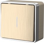 Выключатель одноклавишный с подсветкой Gallant (шампань рифленый) Werkel WL15-01-04