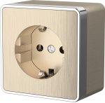 Розетка с заземлением Gallant (шампань рифленый) Werkel WL15-02-01