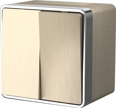 Выключатель двухклавишный влагозащищенный Gallant (шампань рифленый) WL15-03-02 Werkel Выключатель двухклавишный влагозащищенный Gallant (шампань рифленый) WL15-03-02 Werkel