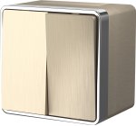 Выключатель двухклавишный влагозащищенный Gallant (шампань рифленый) WL15-03-02 Werkel