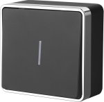 Выключатель одноклавишный с подсветкой Gallant (черный/хром) Werkel WL15-01-04