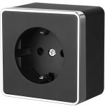 Розетка с заземлением Gallant (черный/хром) Werkel WL15-02-01