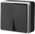 Выключатель  двухклавишный  Gallant (черный/хром) Werkel WL15-03-01