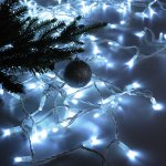 Праздничная гирлянда нить белый с эффектом мерцания 10м IP65 400-101 Eurosvet