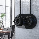 Рамка на 2 поста (Черный) WL21-frame-02 Werkel