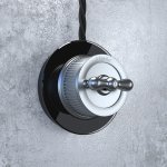 Переключатель одноклавишный (Матовый хром) ретро WL19-01-03 Werkel