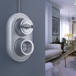 Переключатель одноклавишный (Матовый хром) ретро WL19-01-03 Werkel