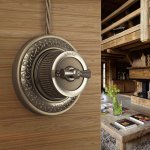 Выключатель на 4 положения двухклавишный (Бронзовый) ретро WL19-01-05 Werkel