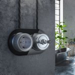 Розетка с заземлением и шторками (Матовый хром) ретро WL19-10-02 Werkel